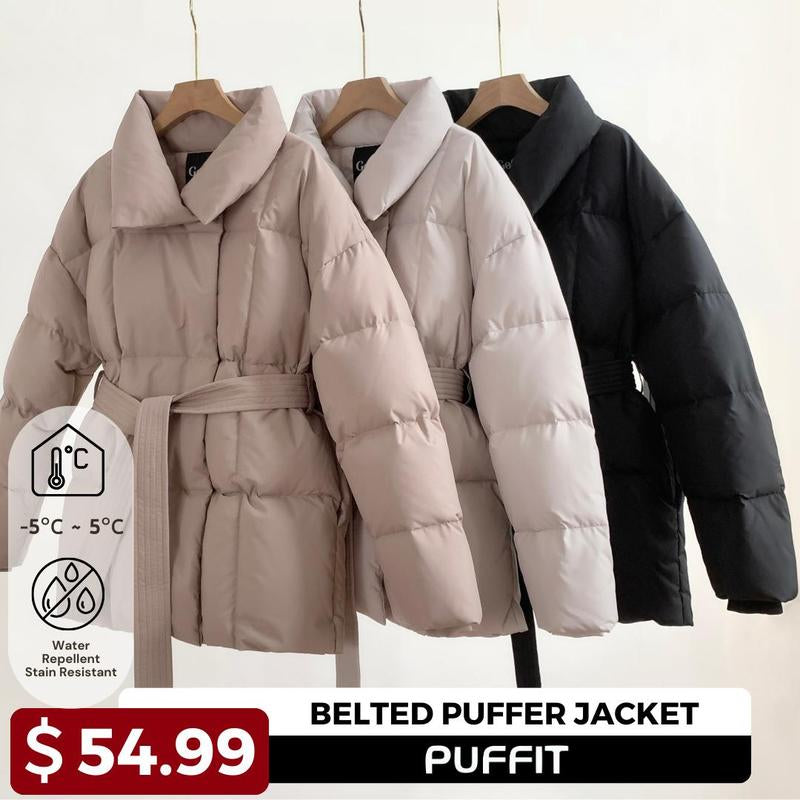 The DEFROST Winter Puffer Belted Jacket